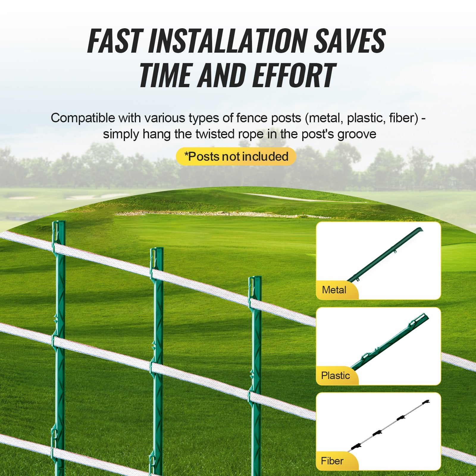 Electric Fence Tape, 1640Ft 500M Polytape Fencing Hot Wire, 3/4" Width 6 Stainless Steel Strands for Reliable Conductivity, UV & Rust Resistance, Portable Polywire for Horse Cattle Livestock - Image 5