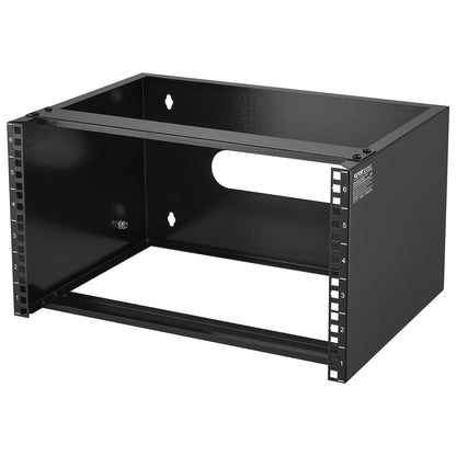 6U Wall Mount Network Rack, 14 in/355.6 mm Depth, 50 lbs/22.68 kg Max Weight Capacity Wall Mount Server Rack with Cage Nuts, 19"/482.6 mm for Shallow Server IT Equipment and Network Switches
