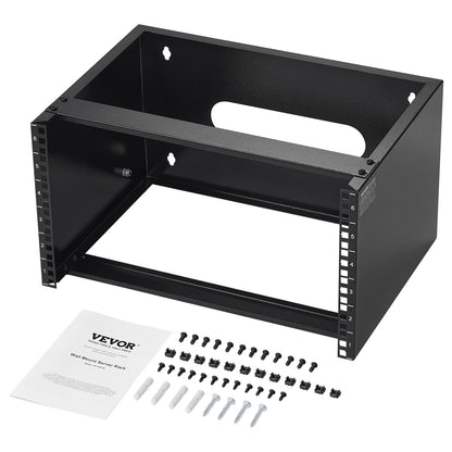 6U Wall Mount Network Rack, 14 in/355.6 mm Depth, 50 lbs/22.68 kg Max Weight Capacity Wall Mount Server Rack with Cage Nuts, 19"/482.6 mm for Shallow Server IT Equipment and Network Switches - Image 9
