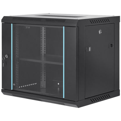 9U Wall Mount Network Server Cabinet, 39.37 cm Deep, Server Rack Cabinet Enclosure, 90.7 kg Max. Ground-mounted Load Capacity, with Locking Glass Door Side Panels, for IT Equipment, A/V Devices - Image 9
