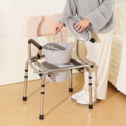 Commode Chair, Bedside Commode with Padded Seat, Drop-Down Arms, 7-Level Adjustable Height, 5.8L Removable Bucket, Easy to Assemble, 350LBS Capacity, Portable Toilet for Adults Seniors - Image 8