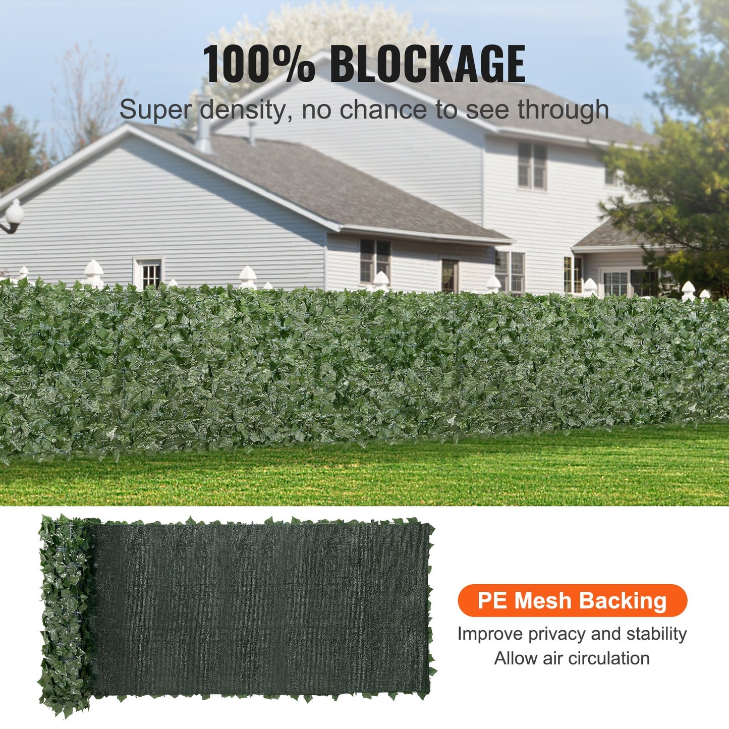 Ivy Privacy Fence, 39 x 158in Artificial Green Wall Screen, Greenery Ivy Fence with Mesh Cloth Backing and Strengthened Joint, Faux Hedges Vine Leaf Decoration for Outdoor Garden, Yard, Balcony - Image 3