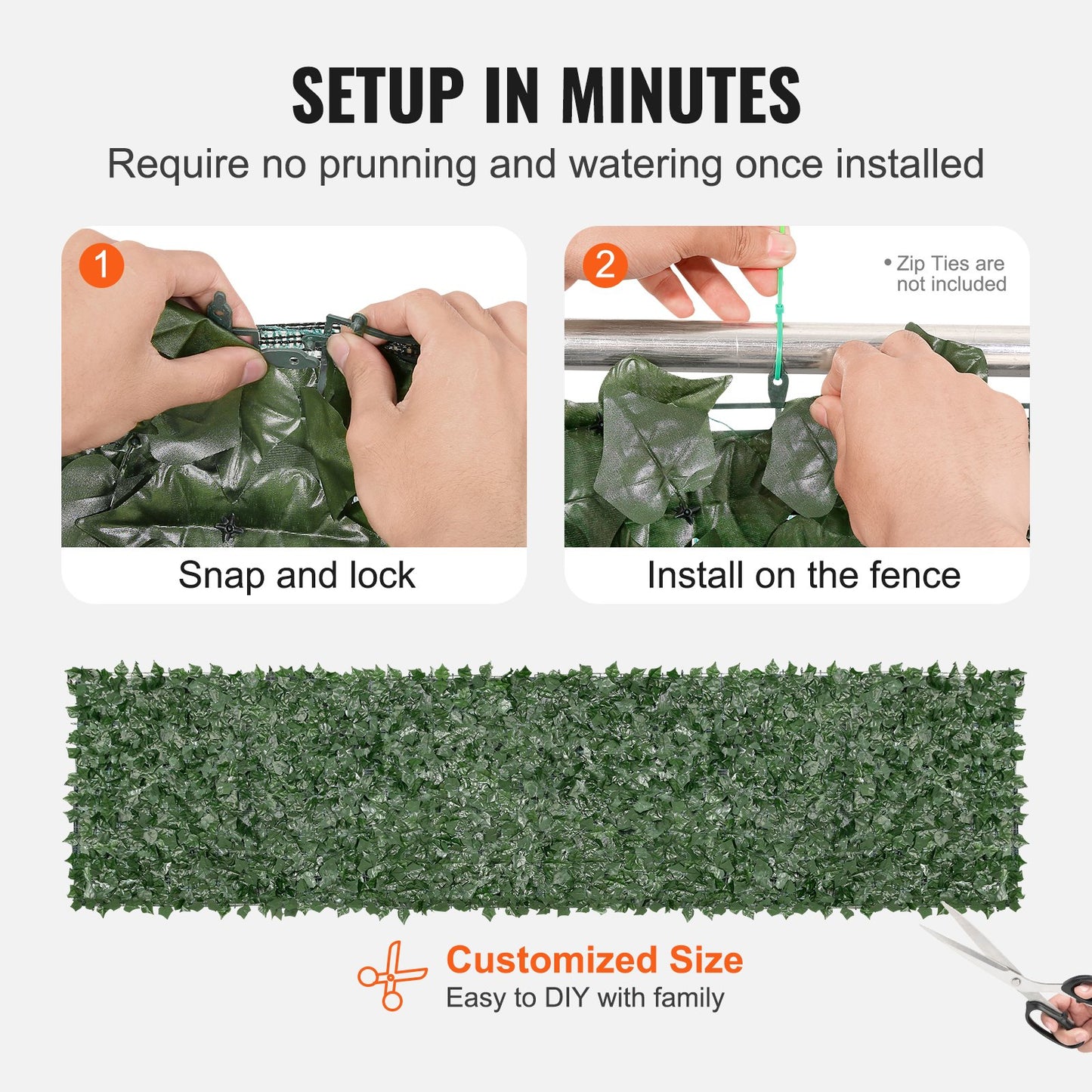 Ivy Privacy Fence, 39 x 158in Artificial Green Wall Screen, Greenery Ivy Fence with Mesh Cloth Backing and Strengthened Joint, Faux Hedges Vine Leaf Decoration for Outdoor Garden, Yard, Balcony - Image 5