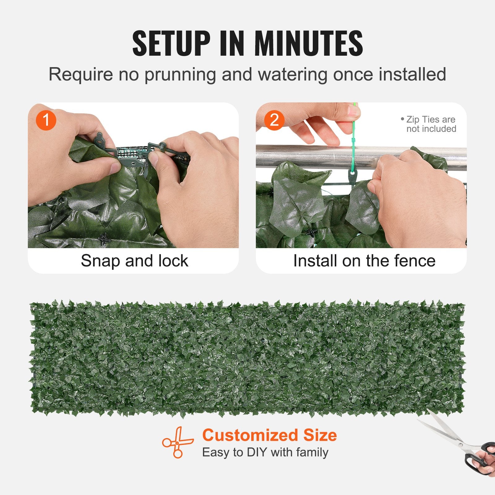 Ivy Privacy Fence, 39 x 158in Artificial Green Wall Screen, Greenery Ivy Fence with Mesh Cloth Backing and Strengthened Joint, Faux Hedges Vine Leaf Decoration for Outdoor Garden, Yard, Balcony - Image 5