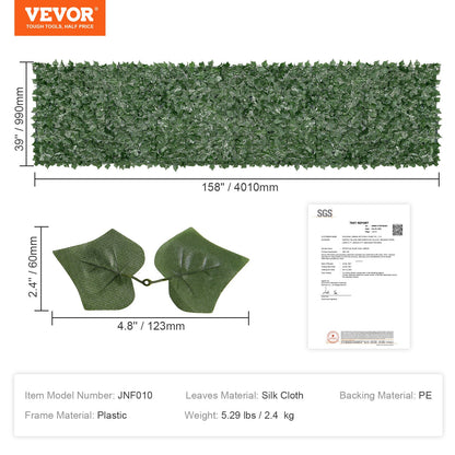 Ivy Privacy Fence, 39 x 158in Artificial Green Wall Screen, Greenery Ivy Fence with Mesh Cloth Backing and Strengthened Joint, Faux Hedges Vine Leaf Decoration for Outdoor Garden, Yard, Balcony - Image 7