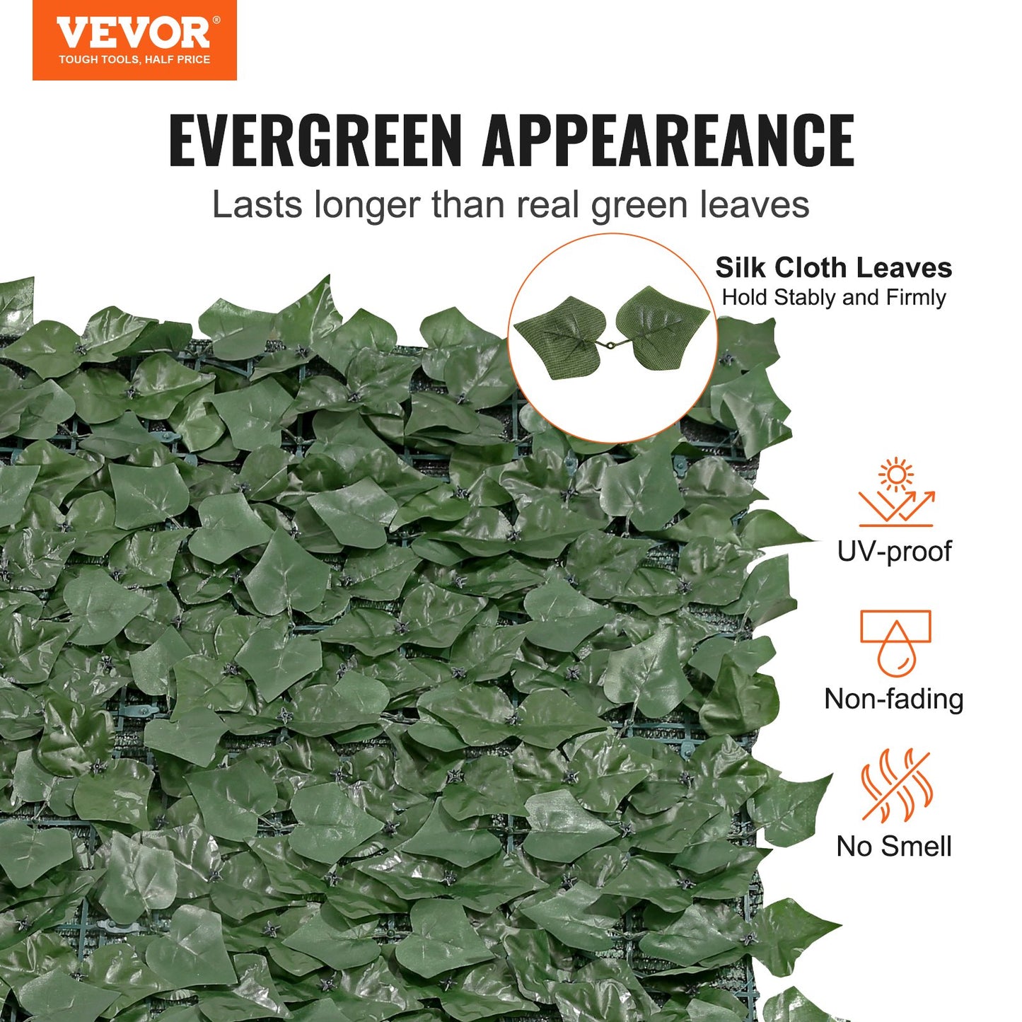 Ivy Privacy Fence, 39 x 198in Artificial Green Wall Screen, Greenery Ivy Fence with Mesh Cloth Backing and Strengthened Joint, Faux Hedges Vine Leaf Decoration for Outdoor Garden, Yard, Balcony - Image 2