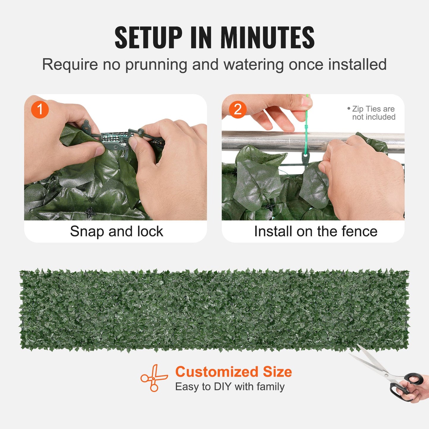 Ivy Privacy Fence, 39 x 198in Artificial Green Wall Screen, Greenery Ivy Fence with Mesh Cloth Backing and Strengthened Joint, Faux Hedges Vine Leaf Decoration for Outdoor Garden, Yard, Balcony - Image 5