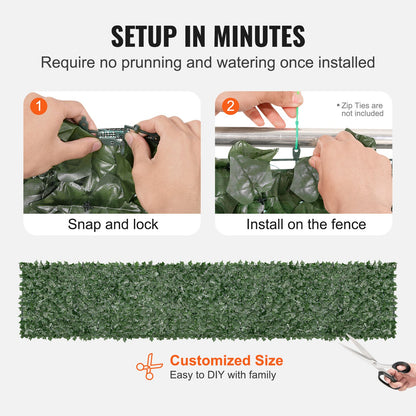 Ivy Privacy Fence, 39 x 198in Artificial Green Wall Screen, Greenery Ivy Fence with Mesh Cloth Backing and Strengthened Joint, Faux Hedges Vine Leaf Decoration for Outdoor Garden, Yard, Balcony - Image 5