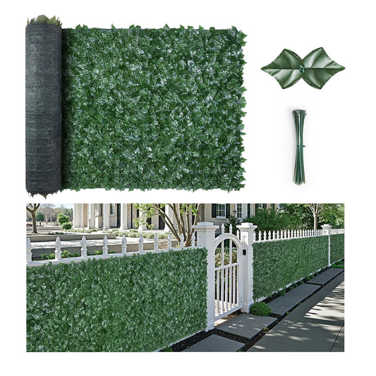 Ivy Privacy Fence, 1500 x 2490 mm Artificial Green Wall Screen, Greenery Ivy Fence with Strengthened Joint, Faux Hedges Vine Leaf Decoration for Outdoor Garden, Yard, Patio Decor