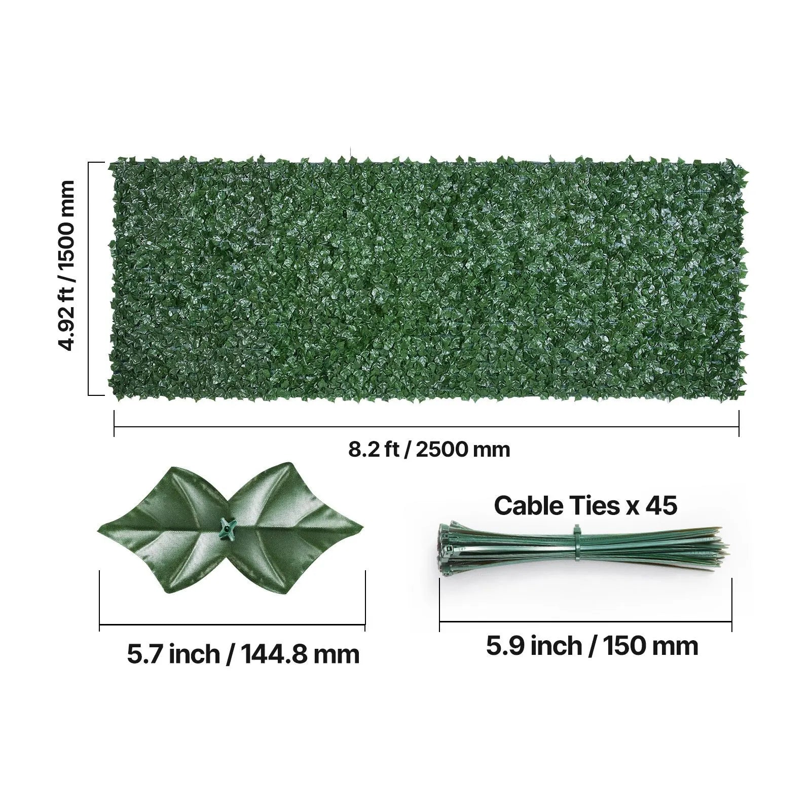 Ivy Privacy Fence, 1500 x 2490 mm Artificial Green Wall Screen, Greenery Ivy Fence with Strengthened Joint, Faux Hedges Vine Leaf Decoration for Outdoor Garden, Yard, Patio Decor - Image 8