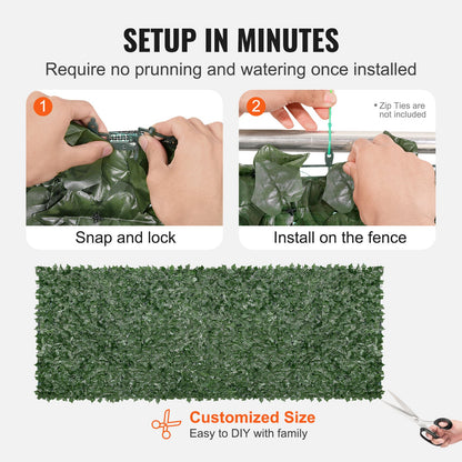 Ivy Privacy Fence, 59 x 158in Artificial Green Wall Screen, Greenery Ivy Fence w/ Mesh Cloth Backing and Strengthened Joint, Faux Hedges Vine Leaf Decoration for Outdoor Garden, Yard, Balcony - Image 5