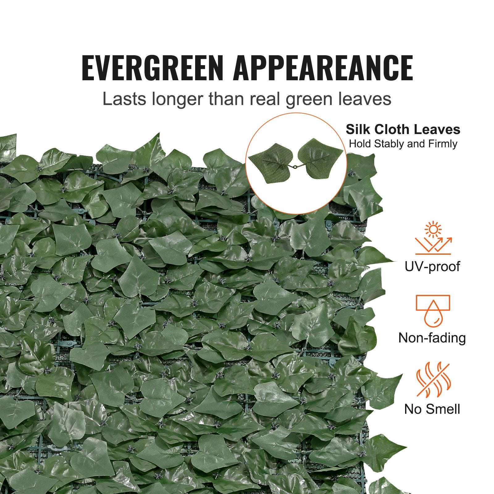 Ivy Privacy Fence, 1830 x 2440 mm Artificial Green Wall Screen, Greenery Ivy Fence with Mesh Cloth Backing and Strengthened Joint, Faux Hedges Vine Leaf Decoration for Outdoor Garden, Yard - Image 2