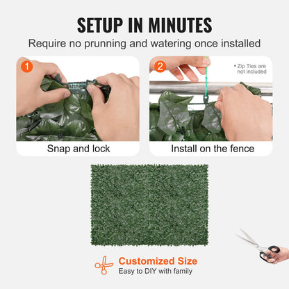 Ivy Privacy Fence, 1830 x 2440 mm Artificial Green Wall Screen, Greenery Ivy Fence with Mesh Cloth Backing and Strengthened Joint, Faux Hedges Vine Leaf Decoration for Outdoor Garden, Yard - Image 5