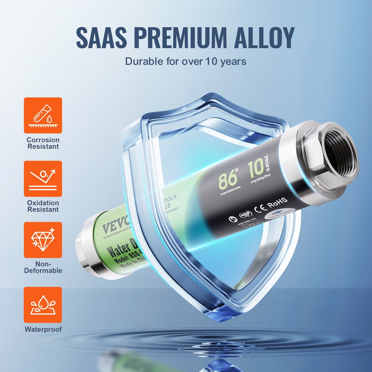 Whole House Salt Free Descaler Physical Scale Descaler System SAAS Alloy - Image 5