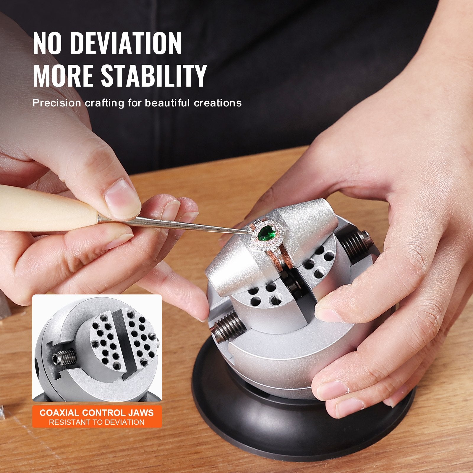 Ball Vise, 3" Engraving Setting Tool, 360° Rotation Engraving Block Vise, 70 PCS Attachment Jewelry Engraving Block Tools Standard Block for Gemstone Inlay and Small-Scale Engraving - Image 3