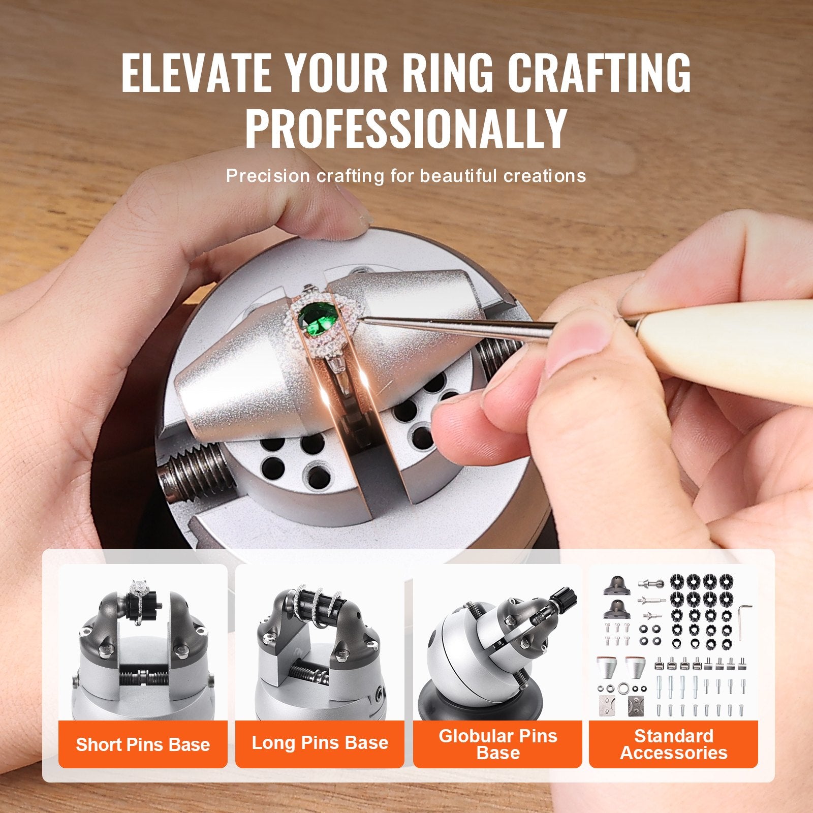 Ball Vise, 3" Engraving Setting Tool, 360° Rotation Engraving Block Vise, 70 PCS Attachment Jewelry Engraving Block Tools Standard Block for Gemstone Inlay and Small-Scale Engraving - Image 4