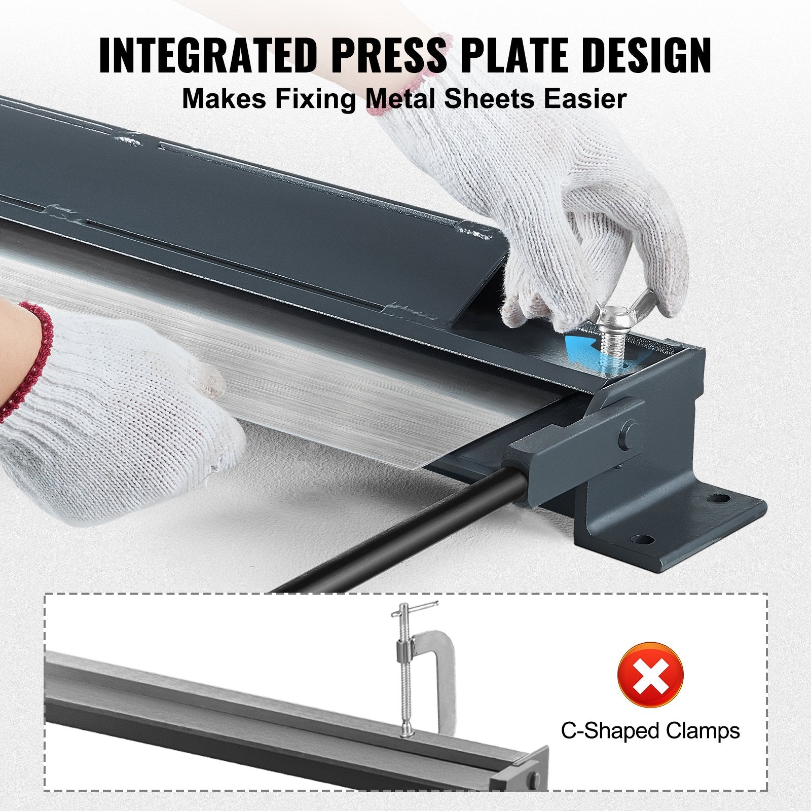 Box and Pan Brake, 910 ± 10 mm, 0-130 Degrees Sheet Metal Bending Brake, Portable Mini Metal Bender with 20 Gauge Low Carbon Steel 14 Gauge Aluminum Capacity Power Handle, for Metal Bending - Image 3