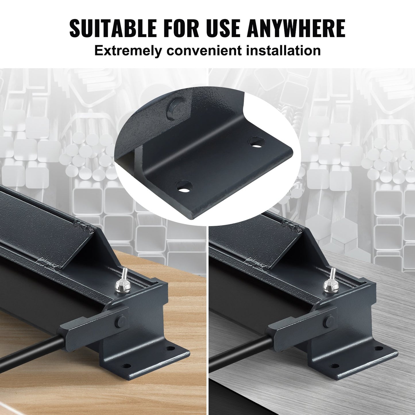 Box and Pan Brake, 910 ± 10 mm, 0-130 Degrees Sheet Metal Bending Brake, Portable Mini Metal Bender with 20 Gauge Low Carbon Steel 14 Gauge Aluminum Capacity Power Handle, for Metal Bending - Image 5