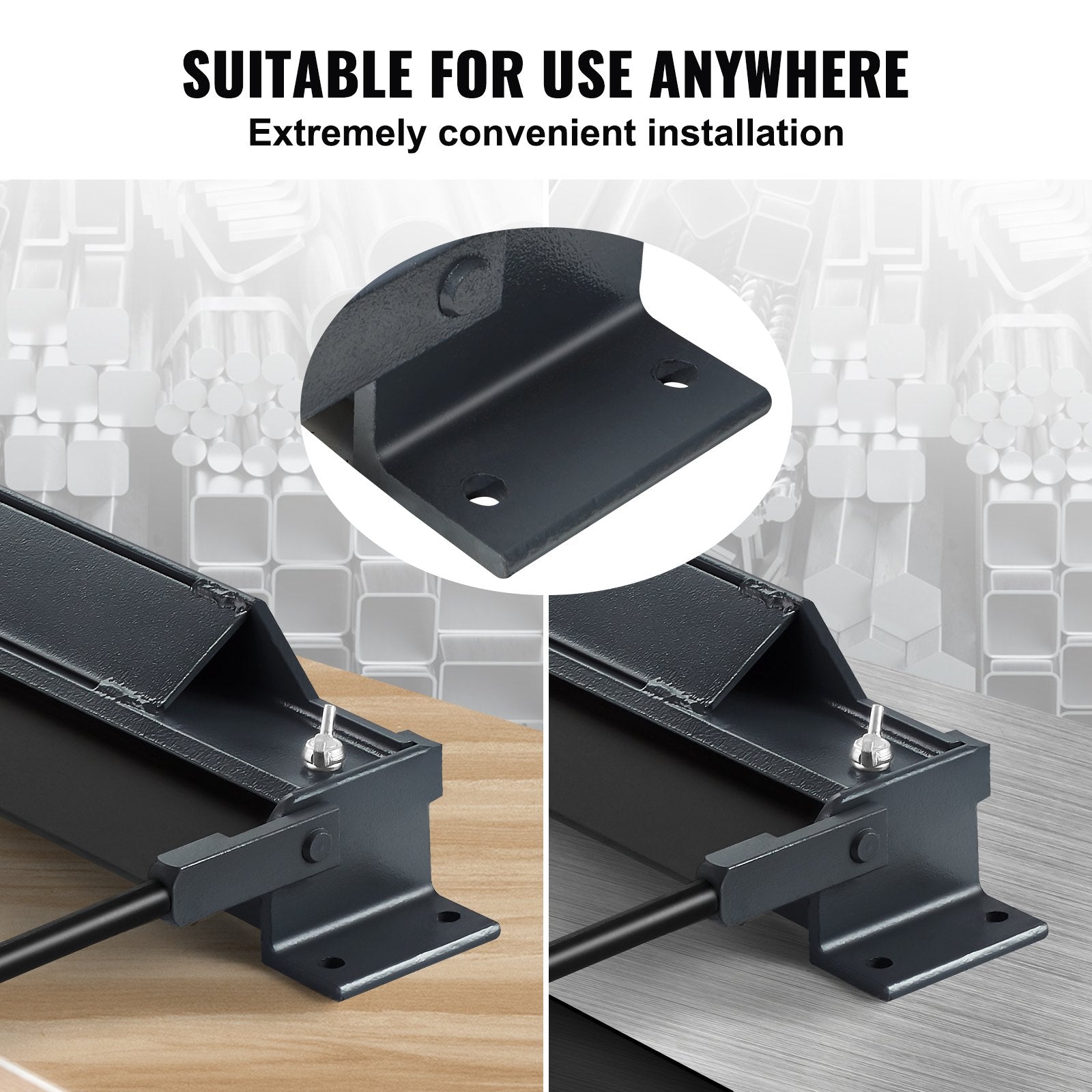 Box and Pan Brake, 910 ± 10 mm, 0-130 Degrees Sheet Metal Bending Brake, Portable Mini Metal Bender with 20 Gauge Low Carbon Steel 14 Gauge Aluminum Capacity Power Handle, for Metal Bending - Image 5