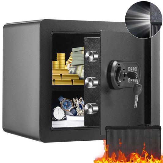 Safe 1.2 Cubic Feet Home Safe Steel for Cash Gold 15.8x11.8x13.8 inch - Image 9