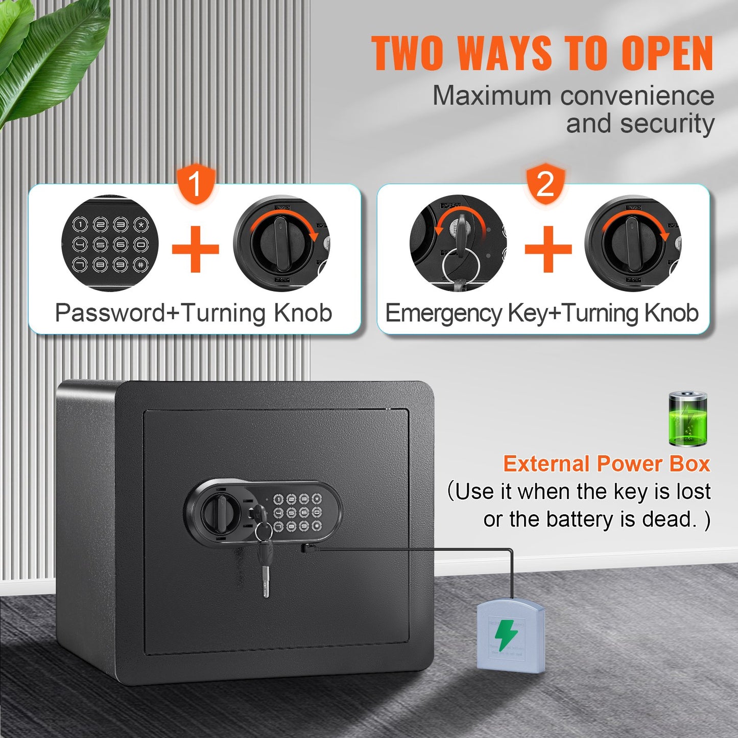 Safe 1.2 Cubic Feet Home Safe Steel for Cash Gold 15.8x11.8x13.8 inch - Image 3