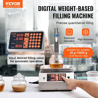 Liquid Filling Machine, 30-15000 g Weighing Capacity, Automatic Bottle Filler Machine Bottling Machine Digital Control for Milk, Water, Oil, Wine, Beverage, Detergent, Shampoo (Single Nozzle) - Image 2