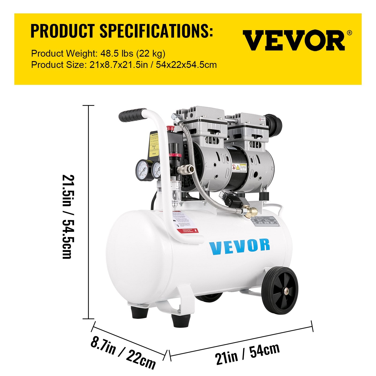 Air Compressor 6.6 Gallon, Portable Air Compressor 1 HP, Oil Free Air Compressor Steel Tank 750W, Pancake Air Compressor 115 PSI, Ultra Quiet Compressor for Home Repair, Tire Inflation - Image 7