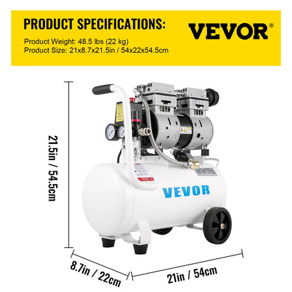Air Compressor 6.6 Gallon, Portable Air Compressor 1 HP, Oil Free Air Compressor Steel Tank 750W, Pancake Air Compressor 115 PSI, Ultra Quiet Compressor for Home Repair, Tire Inflation - Image 7