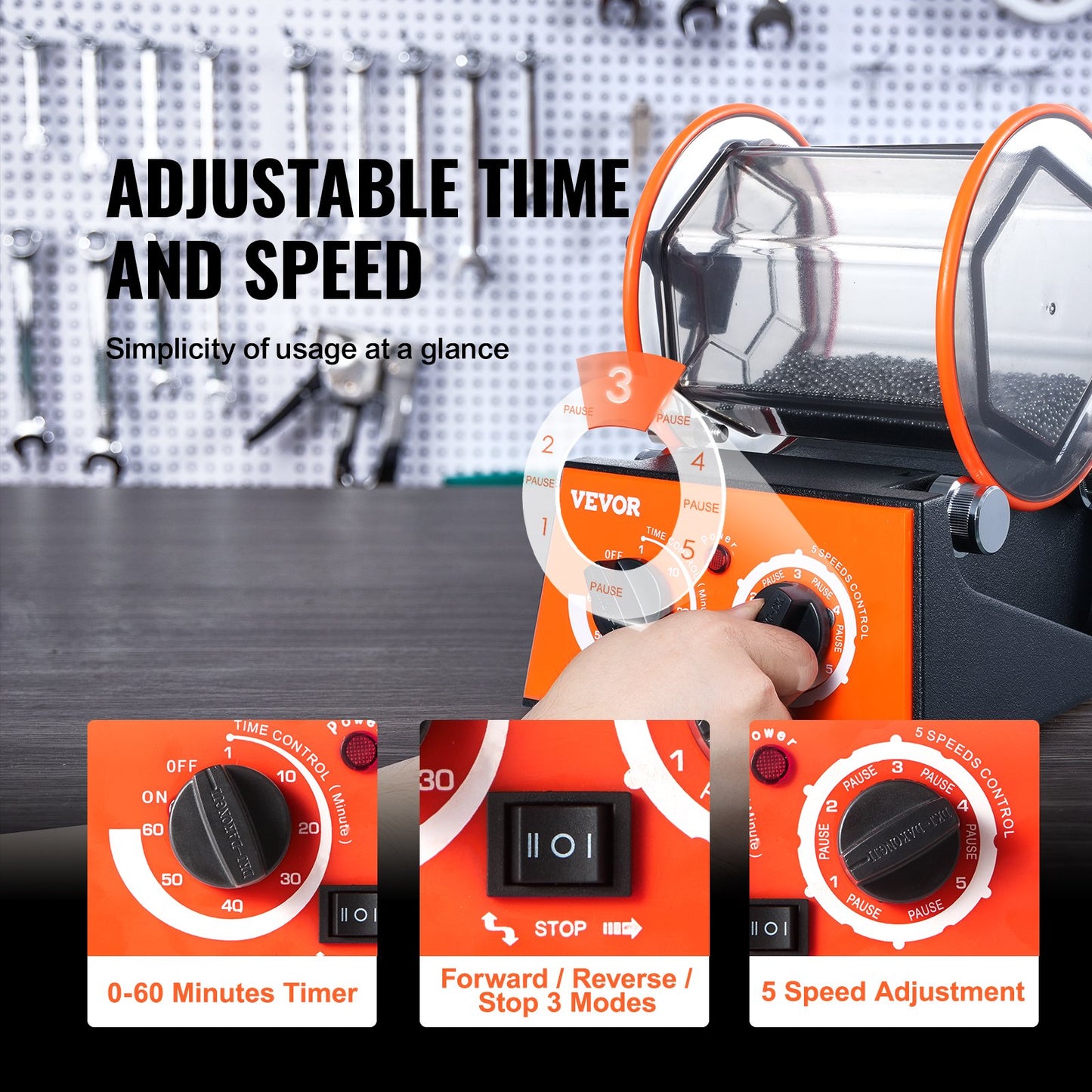 3kg Rotary Tumbler Surface Polisher Jewelry Polish Finish Machine Gem DIY - Image 4