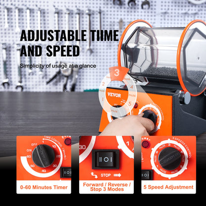 3kg Rotary Tumbler Surface Polisher Jewelry Polish Finish Machine Gem DIY - Image 4