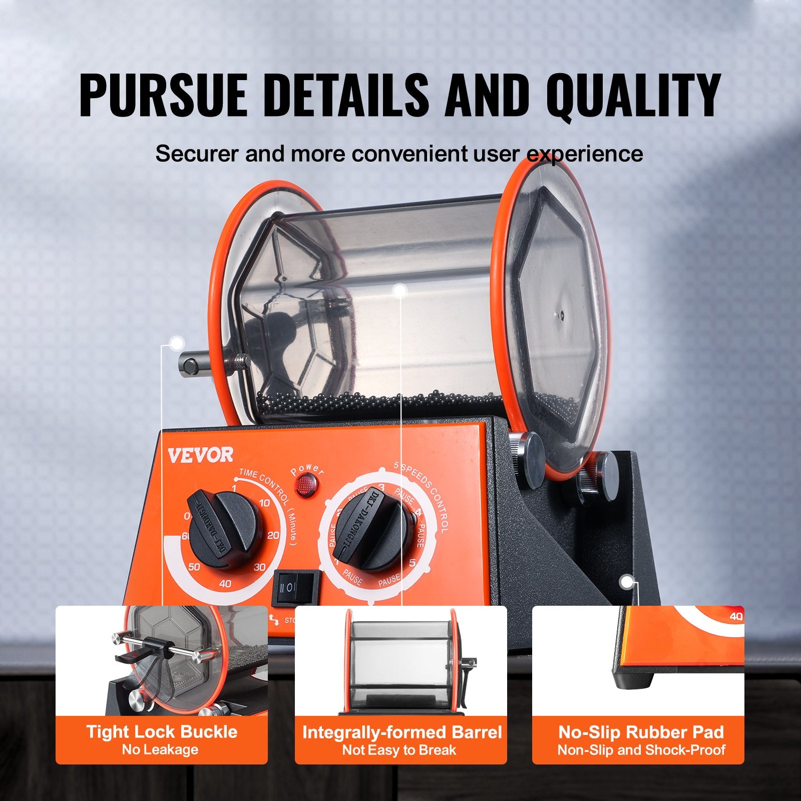 3kg Rotary Tumbler Surface Polisher Jewelry Polish Finish Machine Gem DIY - Image 6