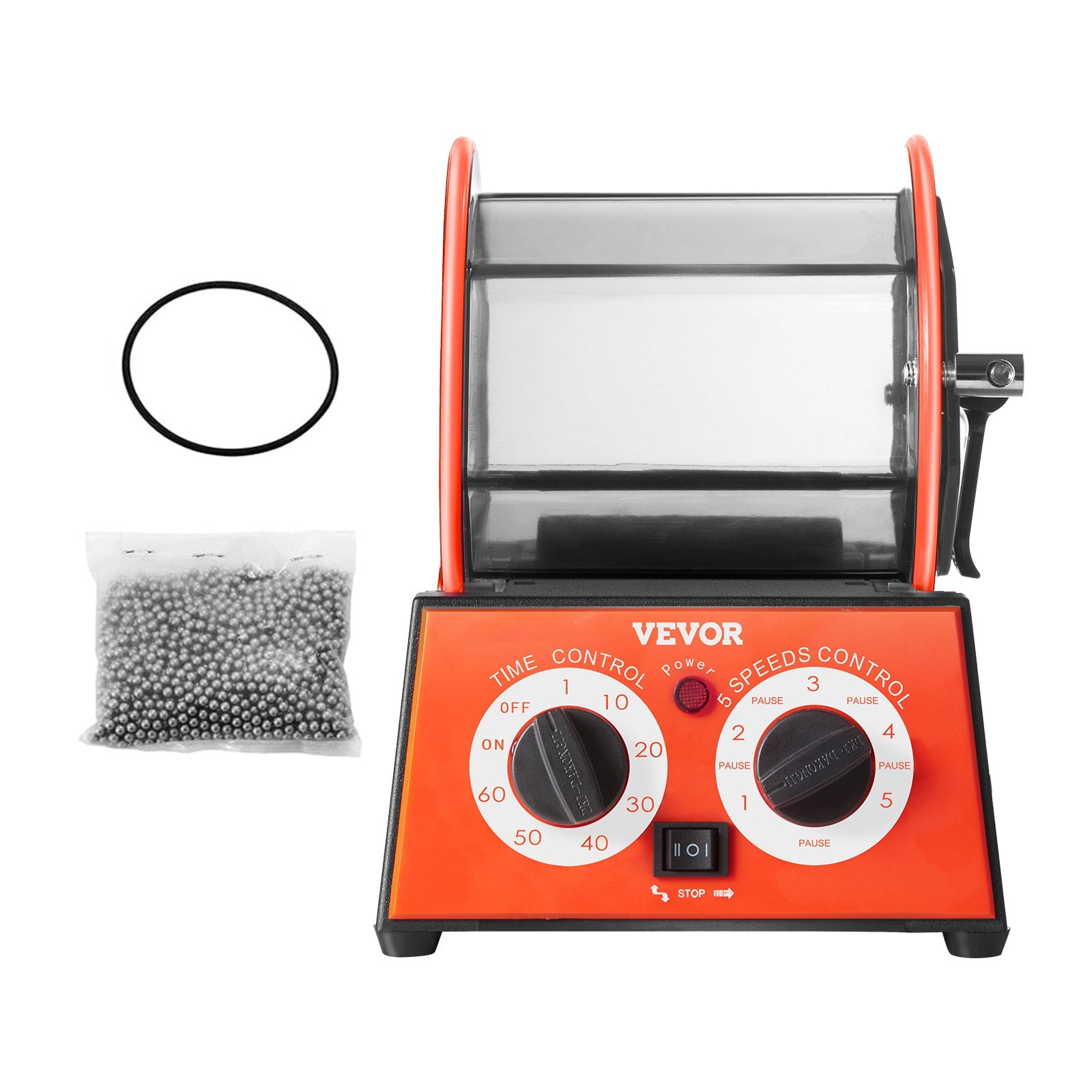 Jewelry Polisher Tumbler, 11lbs/5kg Capacity Mini Rotary Tumbler Machine with 0-60 Minutes Timer, 5 Speeds Jewelry Rotary Finisher for Surface Polishing Grinding Buffing Gemstones Jewels Coins - Image 9