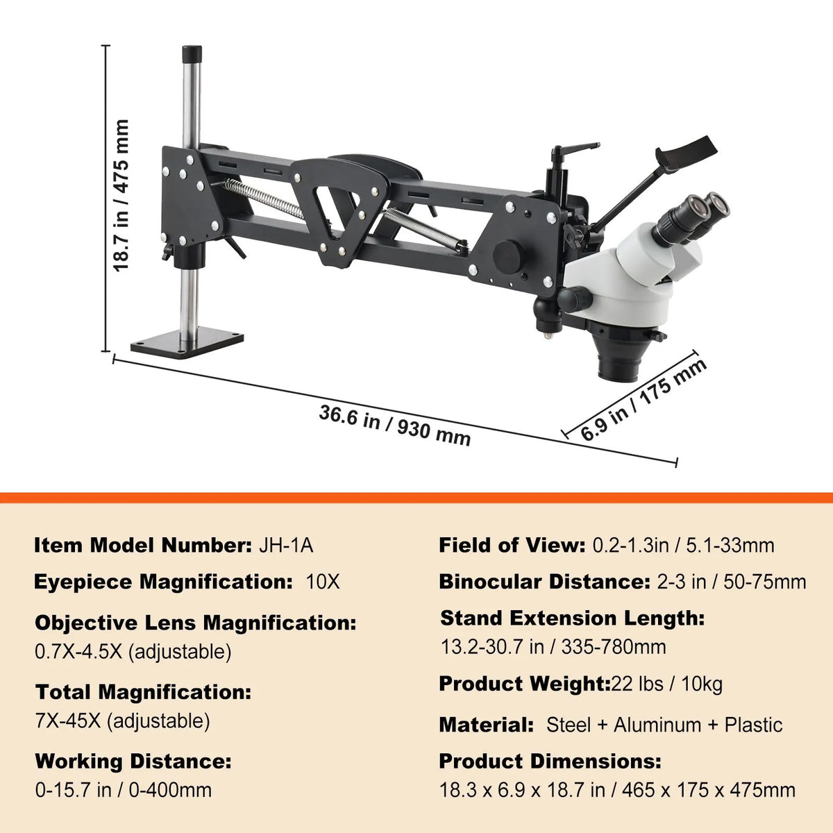 Multi-Directional Microscope with Spring Bracket, 7X-45X Magnification Jewelry Microscope, Micro Jewelry Inlaid Stand with Integrated USB Ring LED Light, Jewelers Microscope for Jewelry Inlay - Image 7