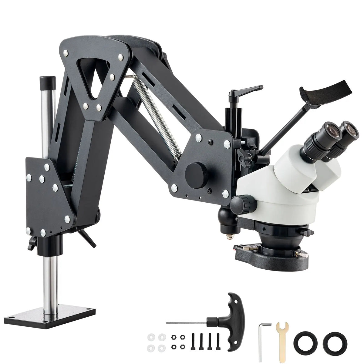 Multi-Directional Microscope with Spring Bracket, 7X-45X Magnification Jewelry Microscope, Micro Jewelry Inlaid Stand with Integrated USB Ring LED Light, Jewelers Microscope for Jewelry Inlay - Image 9