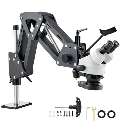 Multi-Directional Microscope with Spring Bracket, 7X-45X Magnification Jewelry Microscope, Micro Jewelry Inlaid Stand with Integrated USB Ring LED Light, Jewelers Microscope for Jewelry Inlay - Image 9