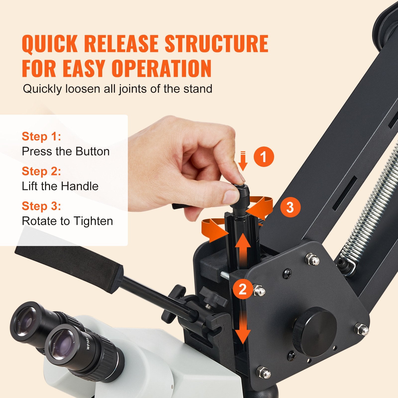 Multi-Directional Microscope with Spring Bracket, 7X-45X Magnification Jewelry Microscope, Micro Jewelry Inlaid Stand with Integrated USB Ring LED Light and 360° Ball Vise, for Jewelry Inlay - Image 4