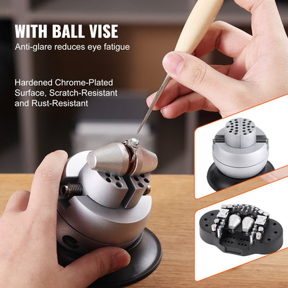 Multi-Directional Microscope with Spring Bracket, 7X-45X Magnification Jewelry Microscope, Micro Jewelry Inlaid Stand with Integrated USB Ring LED Light and 360° Ball Vise, for Jewelry Inlay - Image 6