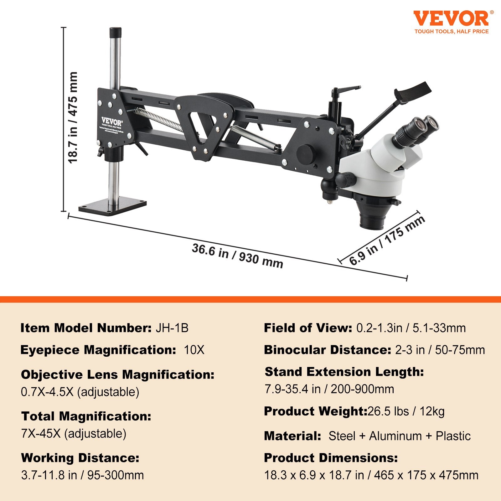 Multi-Directional Microscope with Spring Bracket, 7X-45X Magnification Jewelry Microscope, Micro Jewelry Inlaid Stand with Integrated USB Ring LED Light and 360° Ball Vise, for Jewelry Inlay - Image 7