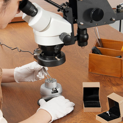 Multi-Directional Microscope with Spring Bracket, 7X-45X Magnification Jewelry Microscope, Micro Jewelry Inlaid Stand with Integrated USB Ring LED Light and 360° Ball Vise, for Jewelry Inlay - Image 8