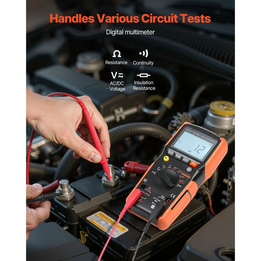 Digital Multimeter, 4000-Count TRMS Voltmeter Ohmmeter, 1000V AC/DC Voltage Tester with Switchable Auto/Manual Range for Voltage, Resistance, and Continuity Measurment - Image 2
