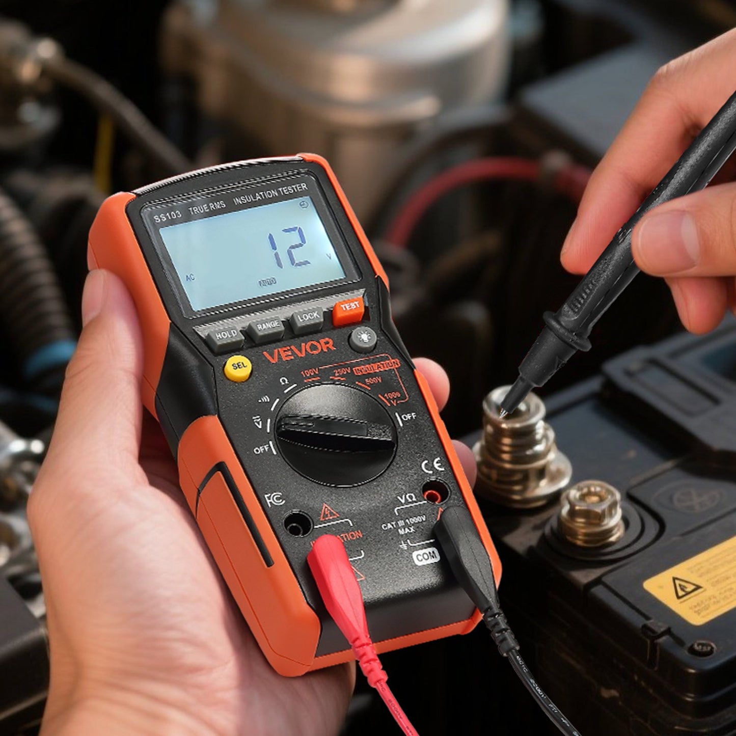 Digital Multimeter, 4000-Count TRMS Voltmeter Ohmmeter, 1000V AC/DC Voltage Tester with Switchable Auto/Manual Range for Voltage, Resistance, and Continuity Measurment - Image 8