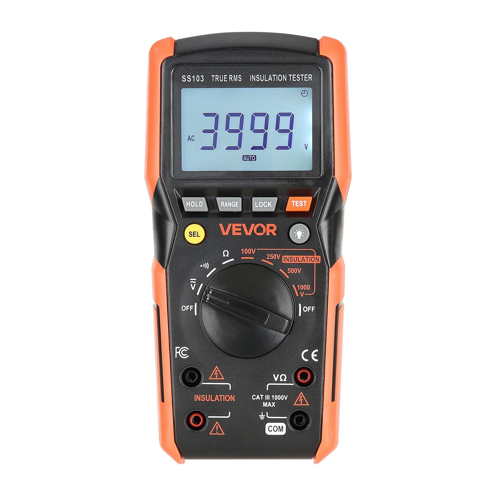 Digital Multimeter, 4000-Count TRMS Voltmeter Ohmmeter, 1000V AC/DC Voltage Tester with Switchable Auto/Manual Range for Voltage, Resistance, and Continuity Measurment - Image 9
