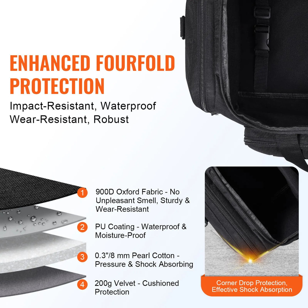 Telescope Case, 560 mm, Telescope Storage Bag with Fixed Buckles, Multi-Pocket & Detachable Divider for Telescope, Shock-Absorbent Telescope Carrying Case to Easily Secure Optical Tube & Tripod - Image 2