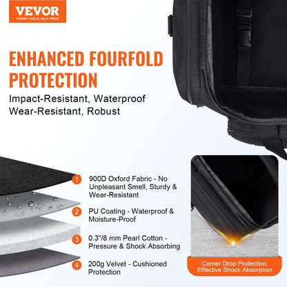 Telescope Case, 560 mm, Telescope Storage Bag with Fixed Buckles, Multi-Pocket & Detachable Divider for Telescope, Shock-Absorbent Telescope Carrying Case to Easily Secure Optical Tube & Tripod - Image 2