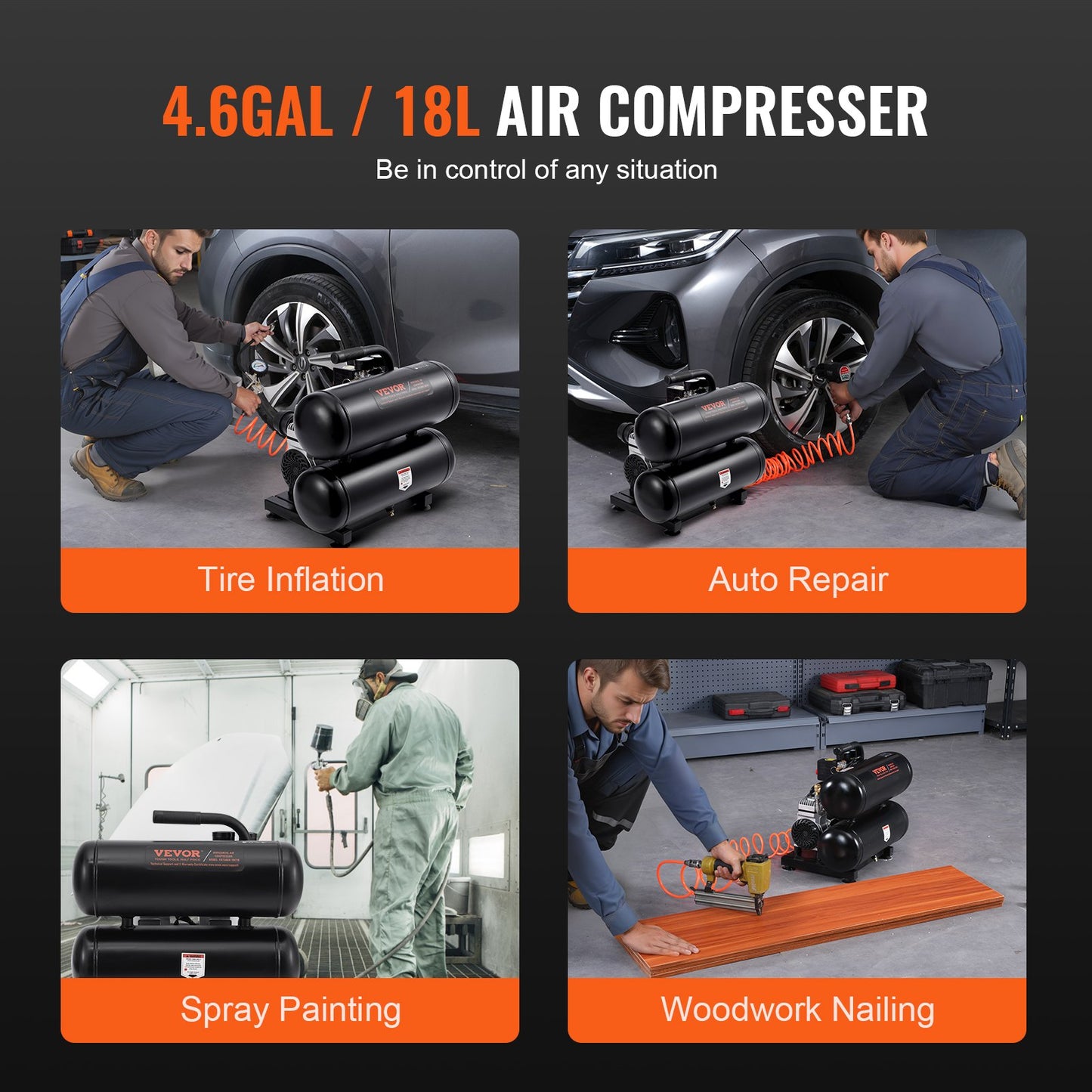 Air Compressor Compact Portable Oil Free Compressor 18L 90 PSI - Image 6
