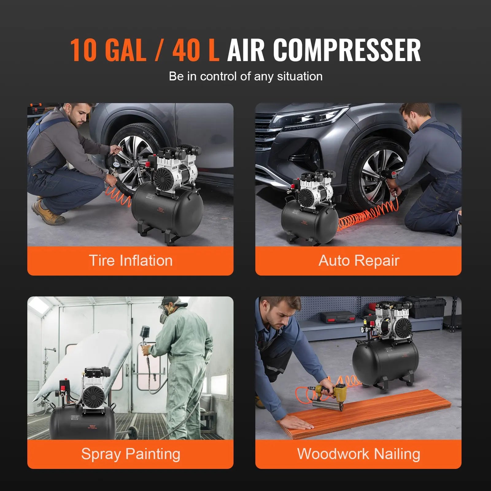 Air Compressor Compact Portable Oil Free Compressor 40L 90 PSI - Image 6