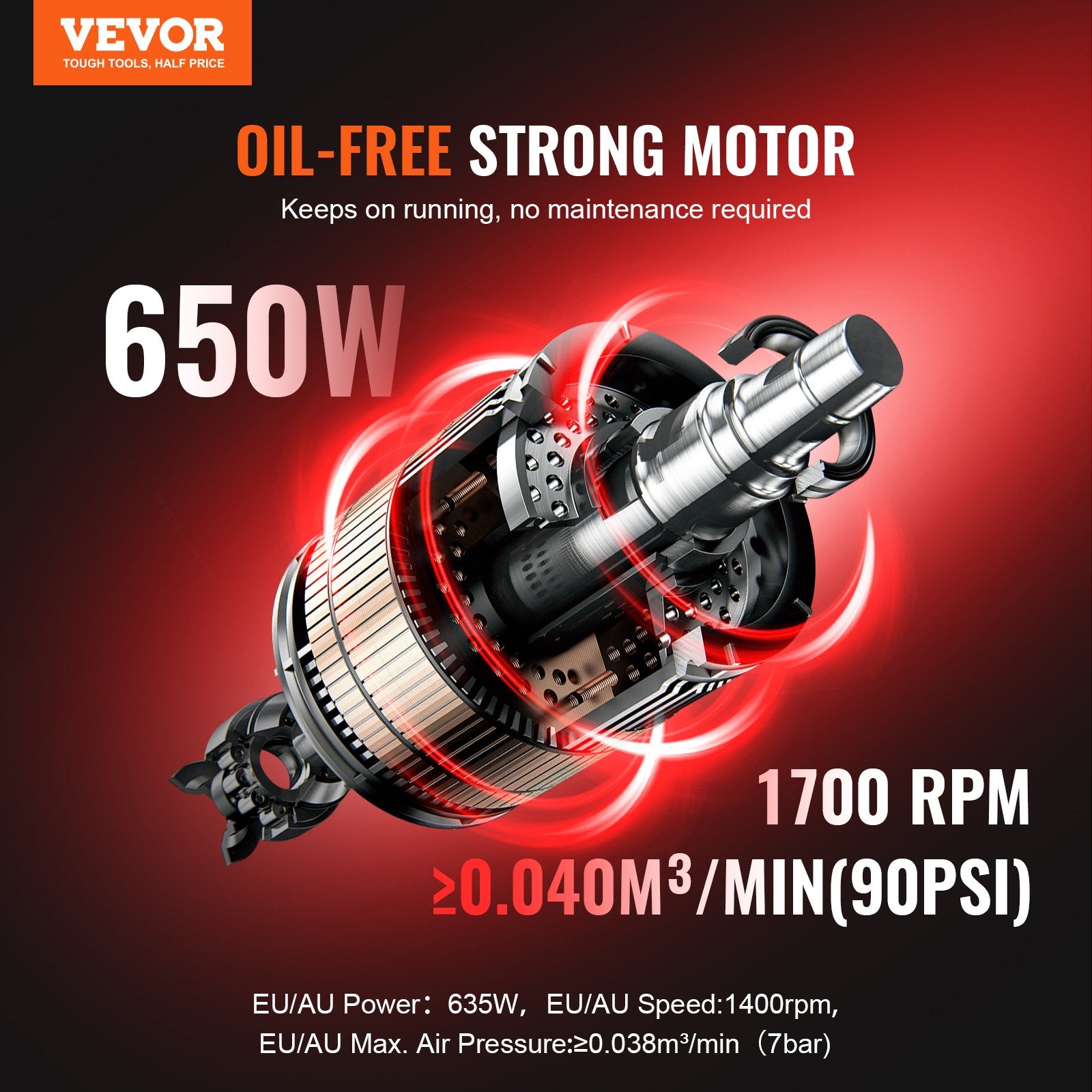 Air Compressor Compact Portable Oil Free Compressor 4L 7bar - Image 2