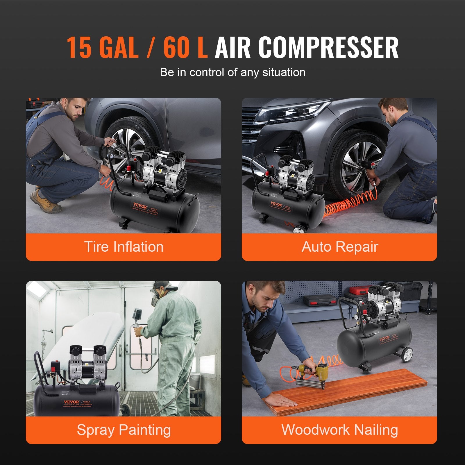 Air Compressor Compact Portable Oil Free Compressor 60L 90 PSI - Image 6