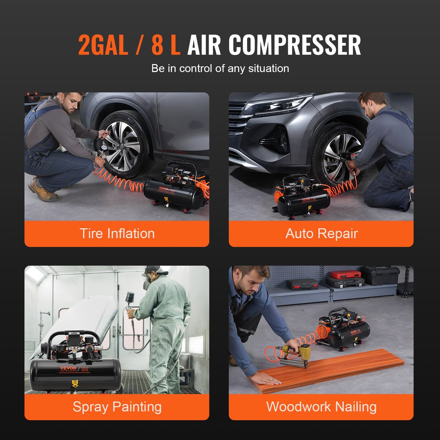 Air Compressor Compact Portable Oil Free Compressor 8L 8bar - Image 6