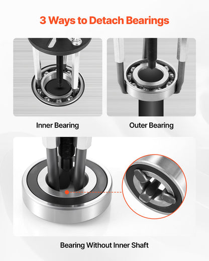 21-in-1 Bearing Puller Set, 21 PCS 3-Jaw Hook Puller for Internal External Bearings and Bearing Without Inner Shaft, Multifunctional Bearing Removal Tool with Heavy Duty Portable Storage Case - Image 2